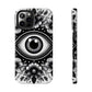 "Black and White Floral Guardian Evil Eye Phone Case"