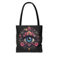 "Celestial Guardian: Floral Eye Canvas Tote"