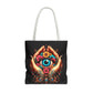 "Mystic Hands & Evil Eye Canvas Tote – A Symbol of Protection & Elegance"