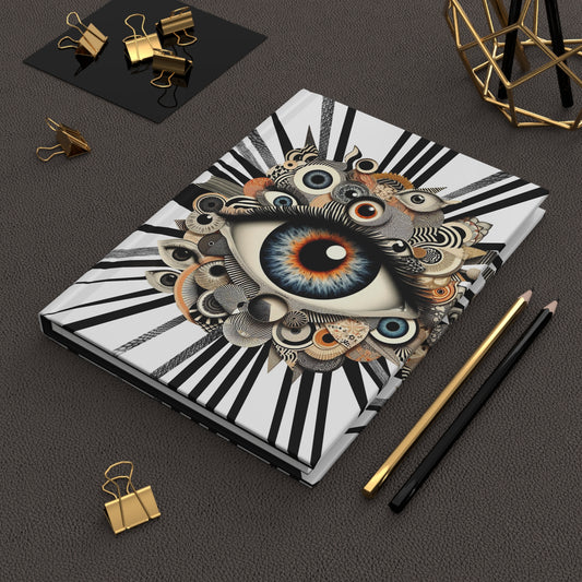 “Jot Down Your Genius… Under Constant Supervision!” 👁️📖✨ Artistic Hardcover Journal