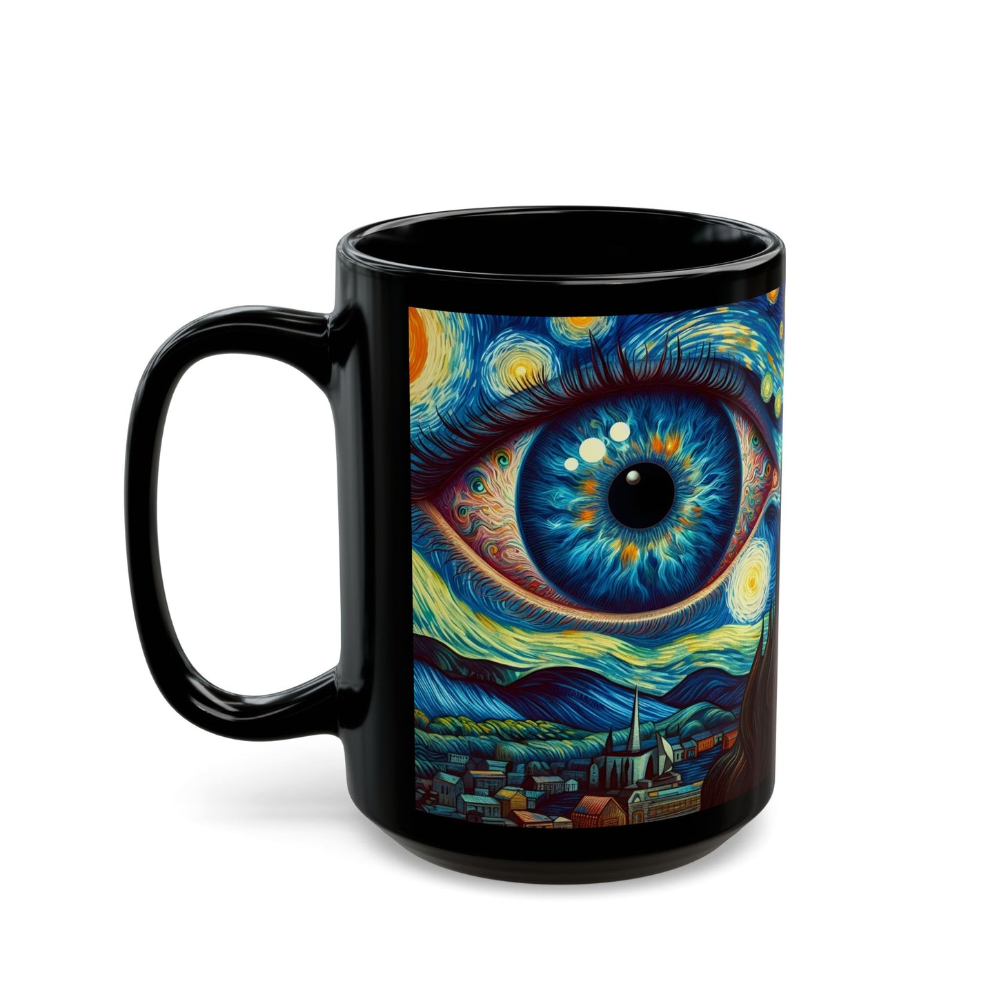 Cosmic Awakening Mug" Black Ceramic Coffee Mug 11oz / 15oz