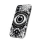 "Black and White Floral Guardian Evil Eye Phone Case"