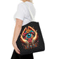 "Mystic Hands & Evil Eye Canvas Tote – A Symbol of Protection & Elegance"