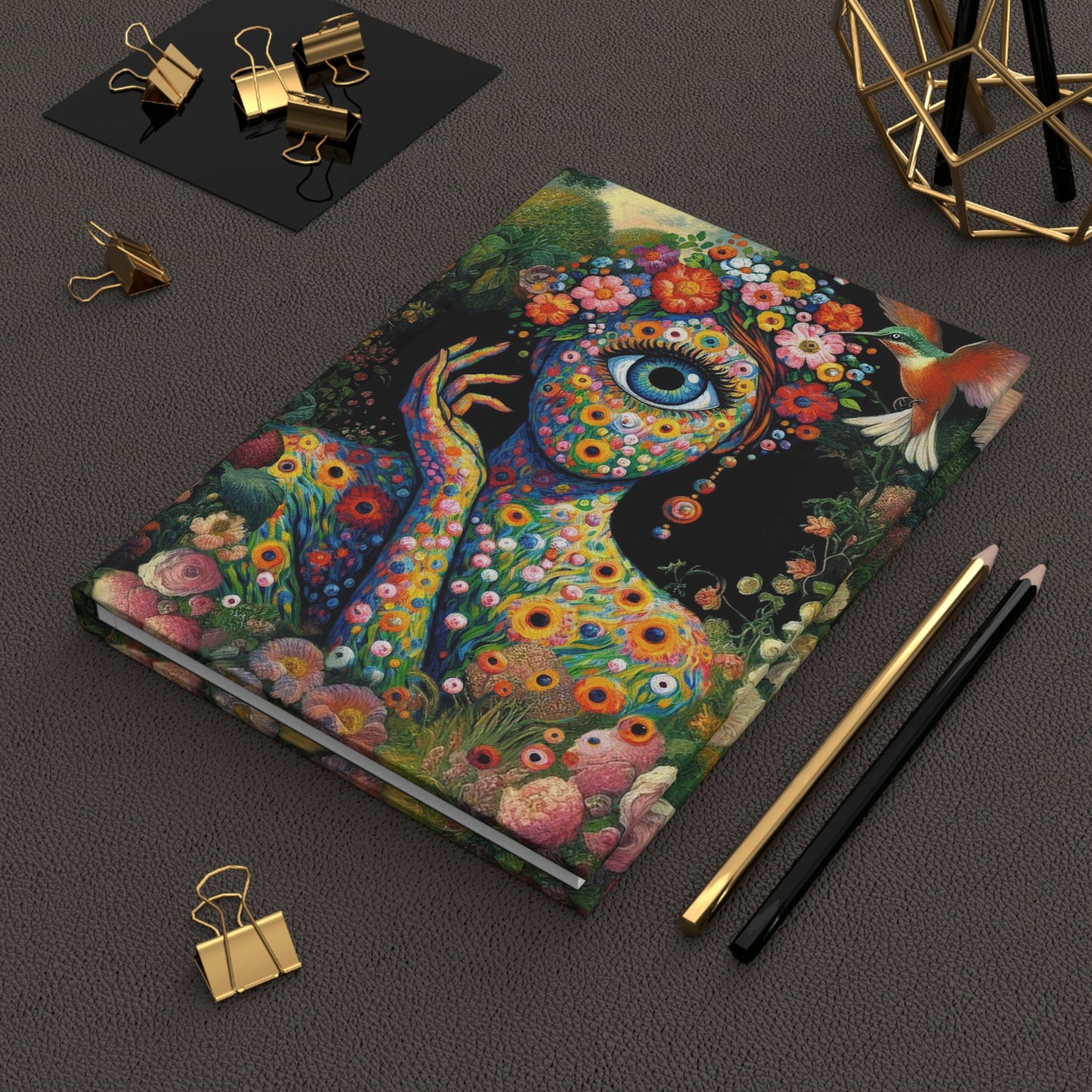 "All-Seeing Blooms: Your Artistic Sanctuary" 👀📝 Hardcover Journal