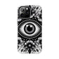 "Black and White Floral Guardian Evil Eye Phone Case"