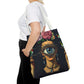 Edgy and Iconic – Surreal Portrait Canvas Tote