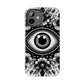 "Black and White Floral Guardian Evil Eye Phone Case"