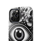 "Black and White Floral Guardian Evil Eye Phone Case"