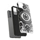 "Black and White Floral Guardian Evil Eye Phone Case"