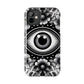 "Black and White Floral Guardian Evil Eye Phone Case"