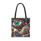 Let Your Bag Do the Work – Floral Evil Eye Fashion Canvas Tote