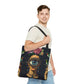 Edgy and Iconic – Surreal Portrait Canvas Tote