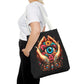 "Mystic Hands & Evil Eye Canvas Tote – A Symbol of Protection & Elegance"