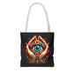 "Mystic Hands & Evil Eye Canvas Tote – A Symbol of Protection & Elegance"